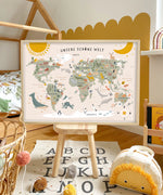 Mimirella - Weltkarte für Kinder salbei, grün, natur