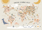 Poster "Weltkarte" nude natur grau